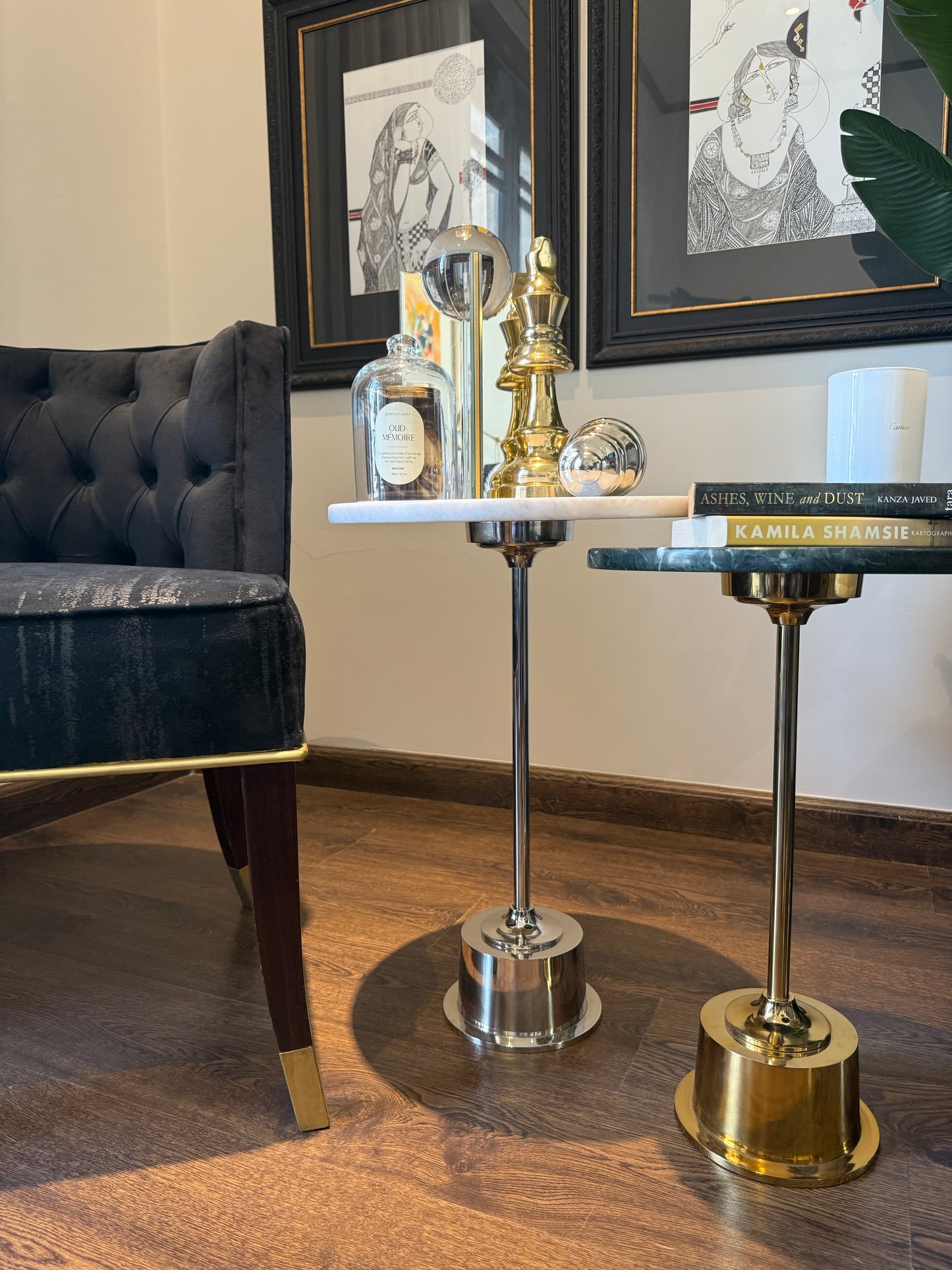 22" (Medium) Indian Green & Gold Cocktail Table
