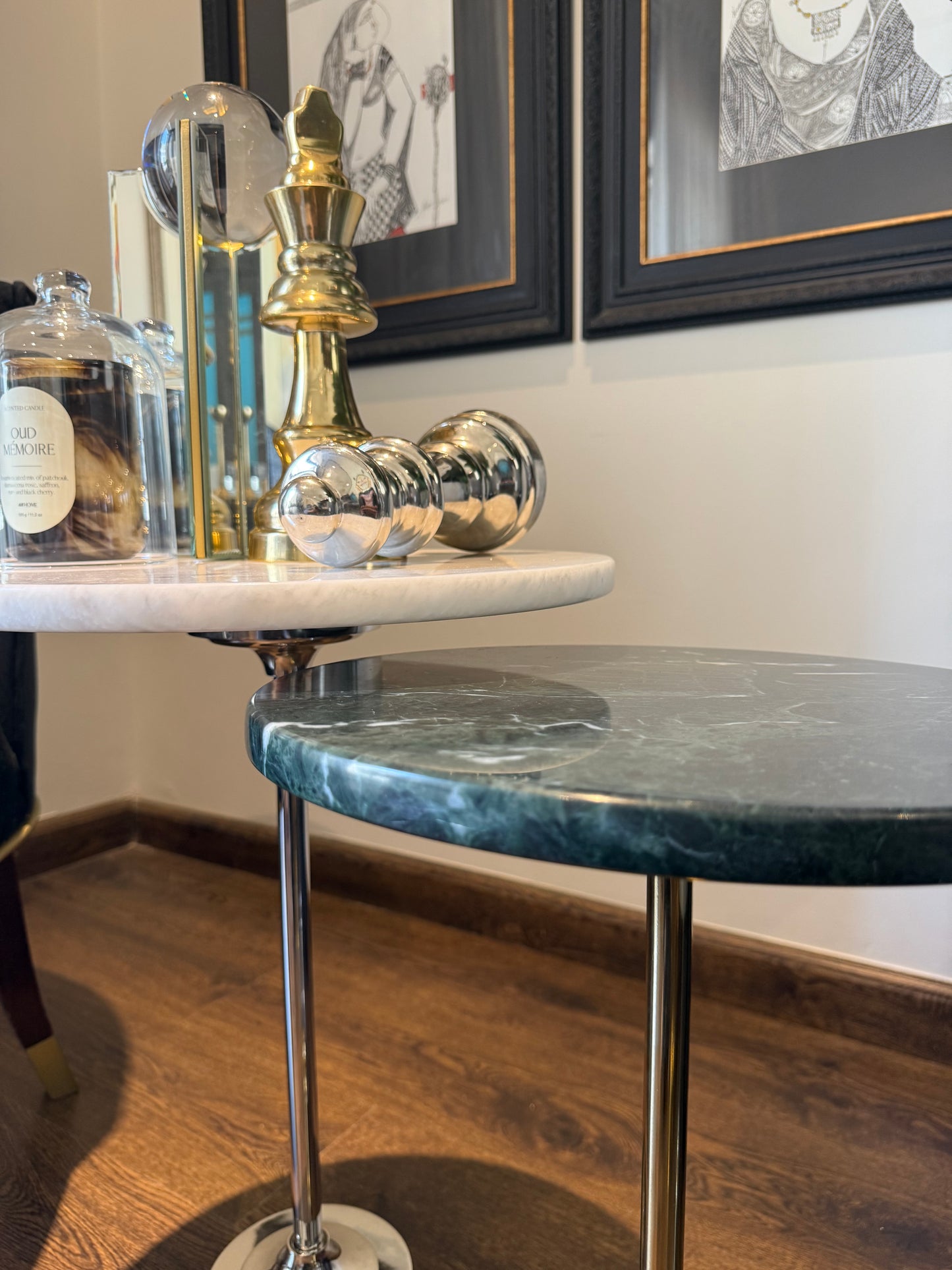 22" (Medium) Indian Green & Gold Cocktail Table