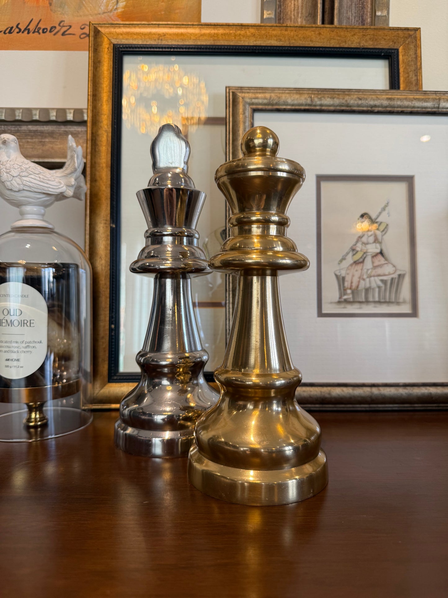 Silver King Chess Statue