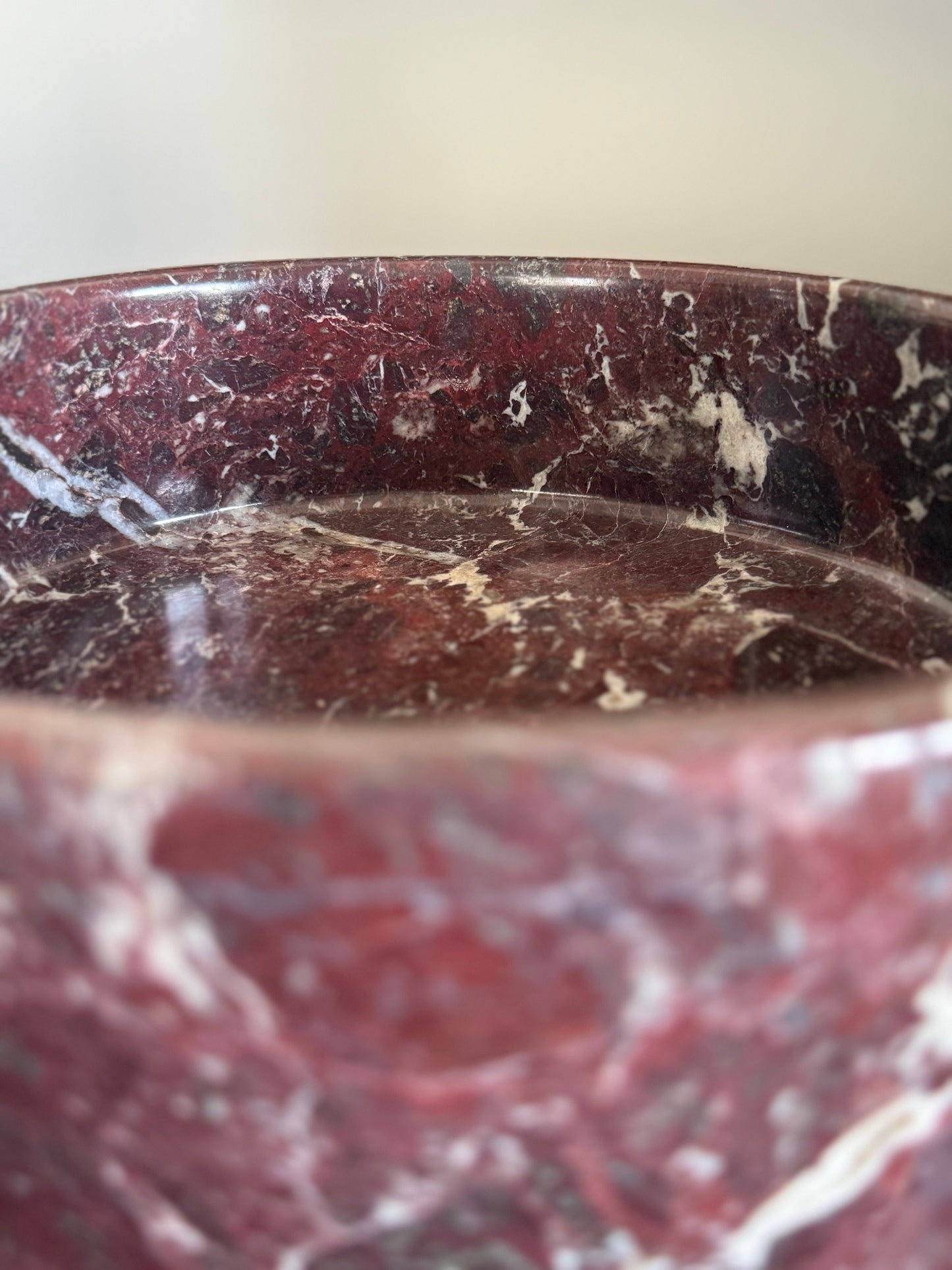 Red Zebra Bowl on Brass Base