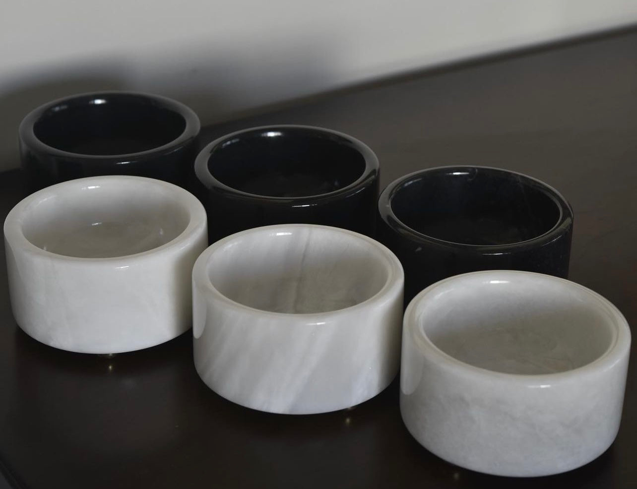 Jet Black Set of Three Bowl Set