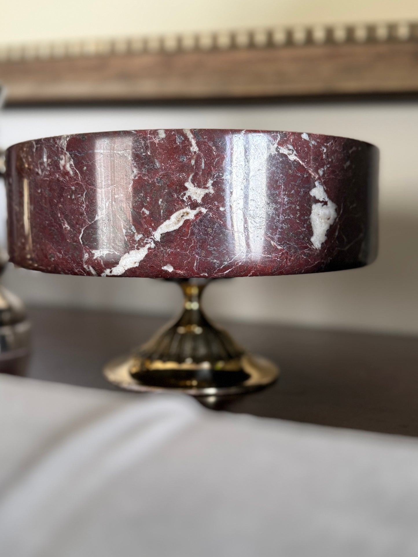 Red Zebra Bowl on Brass Base