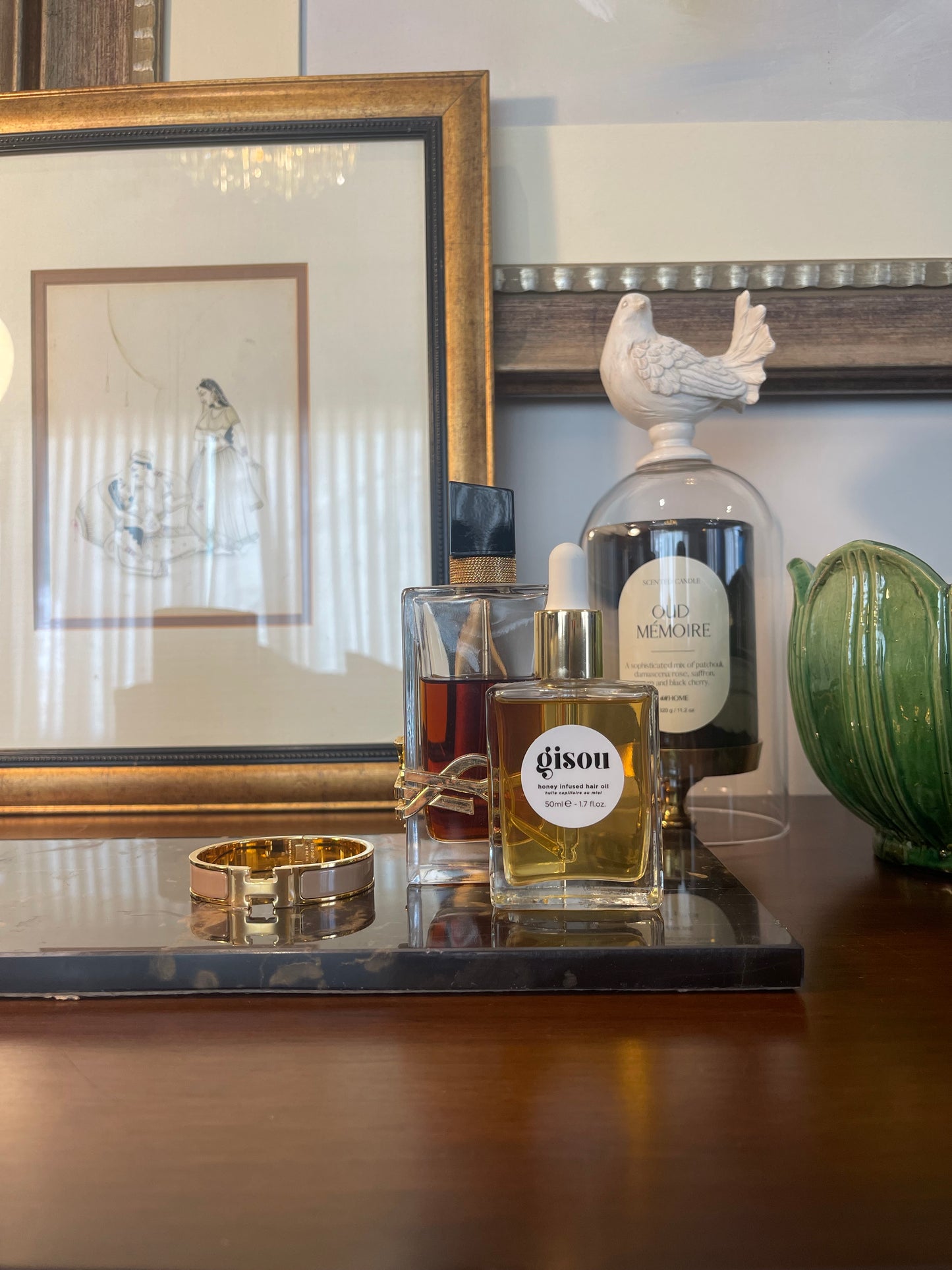 Black & Gold Cheeseboard/Vanity Tray