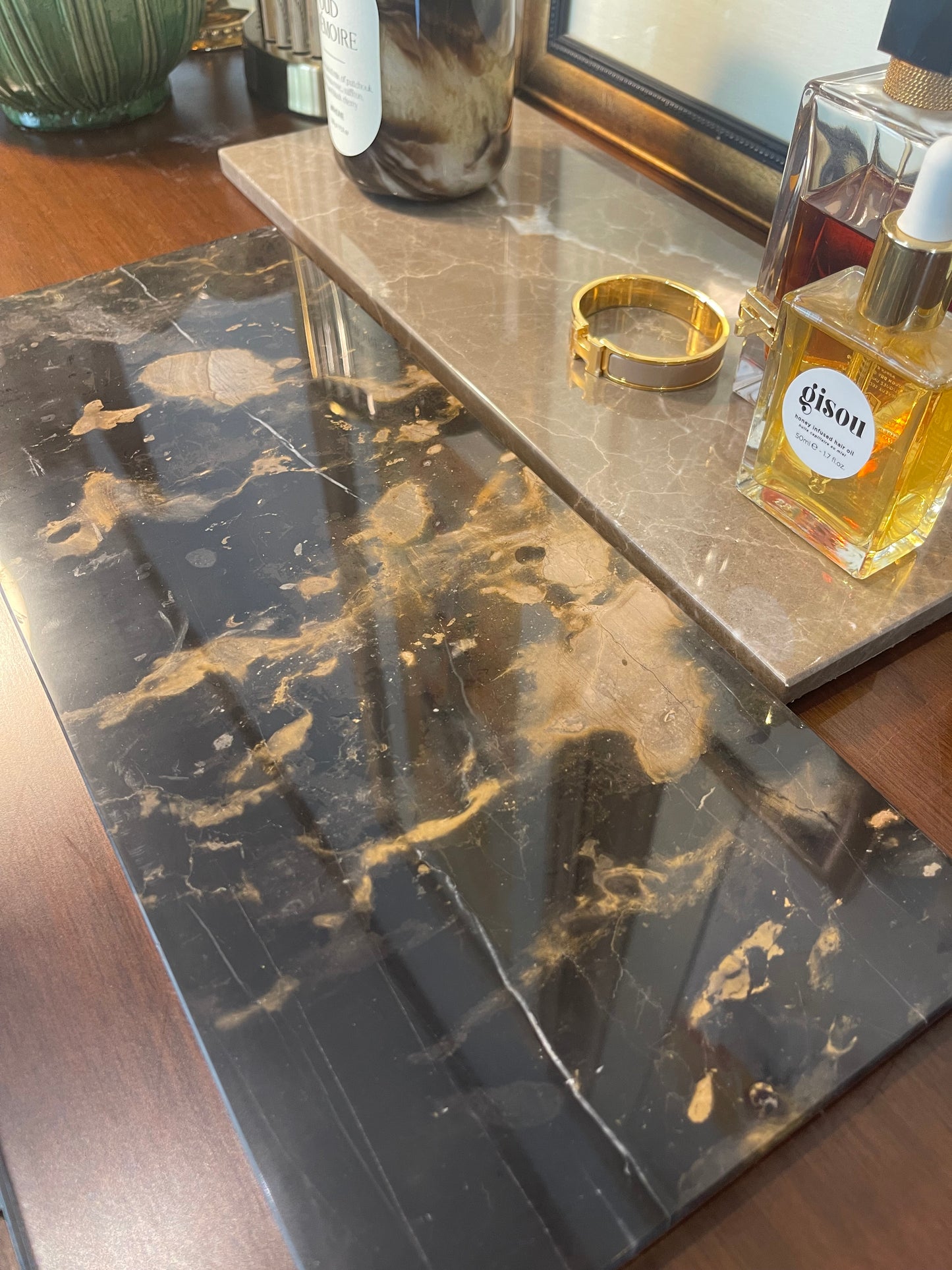 Black & Gold Cheeseboard/Vanity Tray