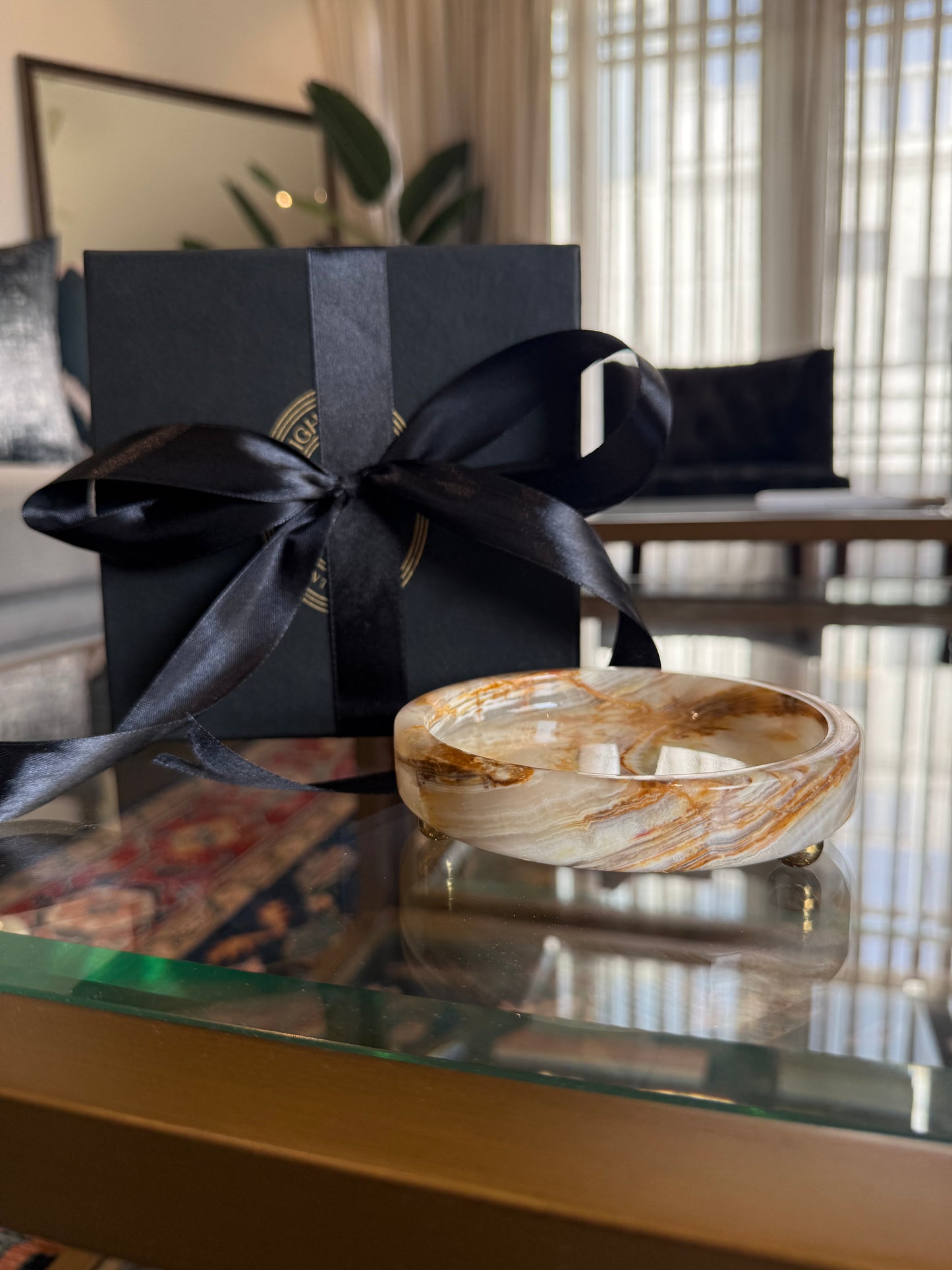 Onyx Three Wick Candle/Soap Plate