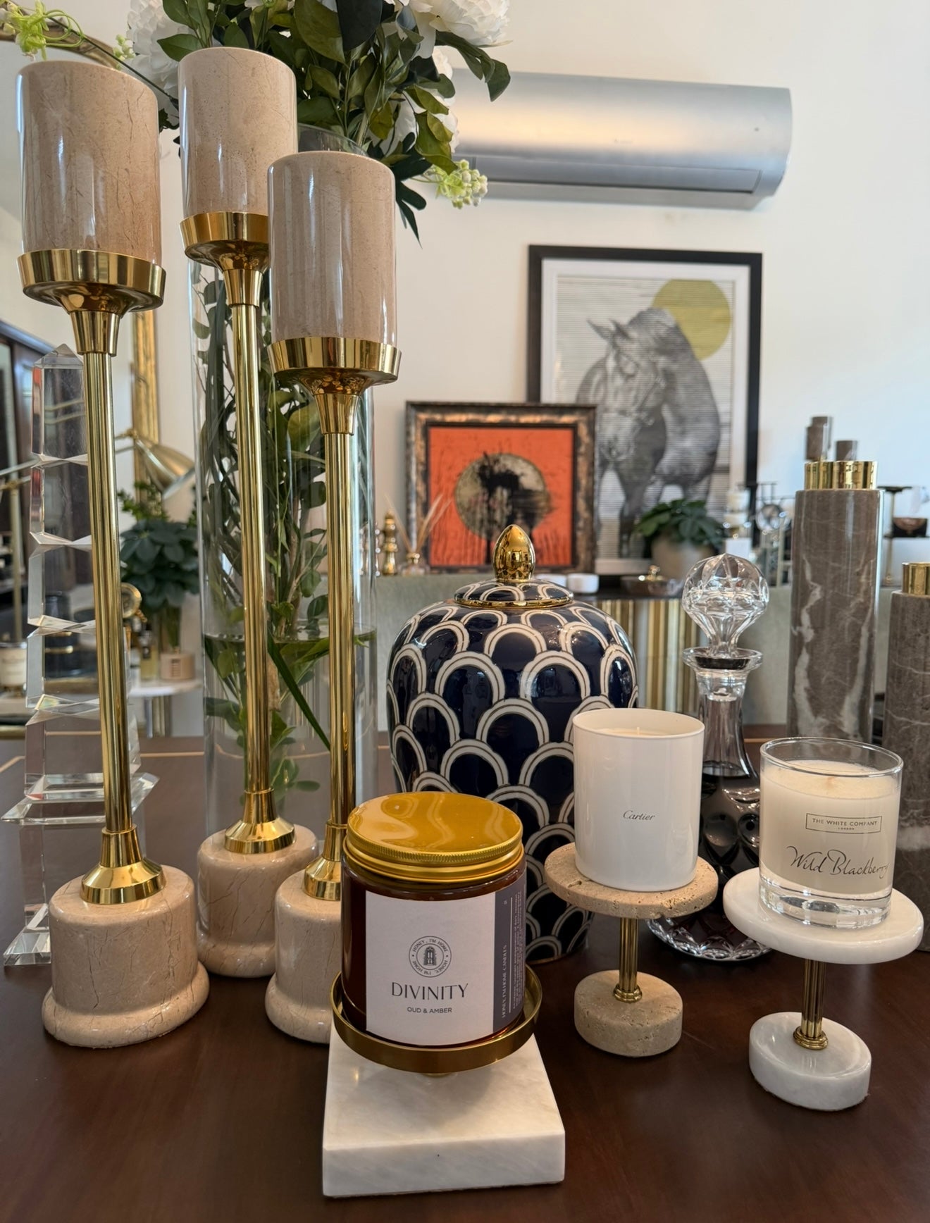 Ziyarat White Three Wick Candle Base