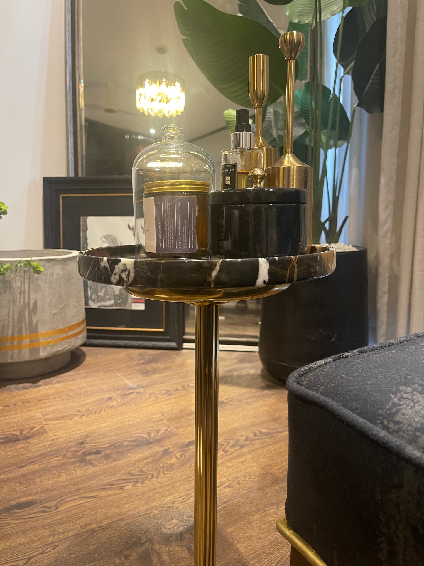 Black & Gold 22" (Large) Nesting Table