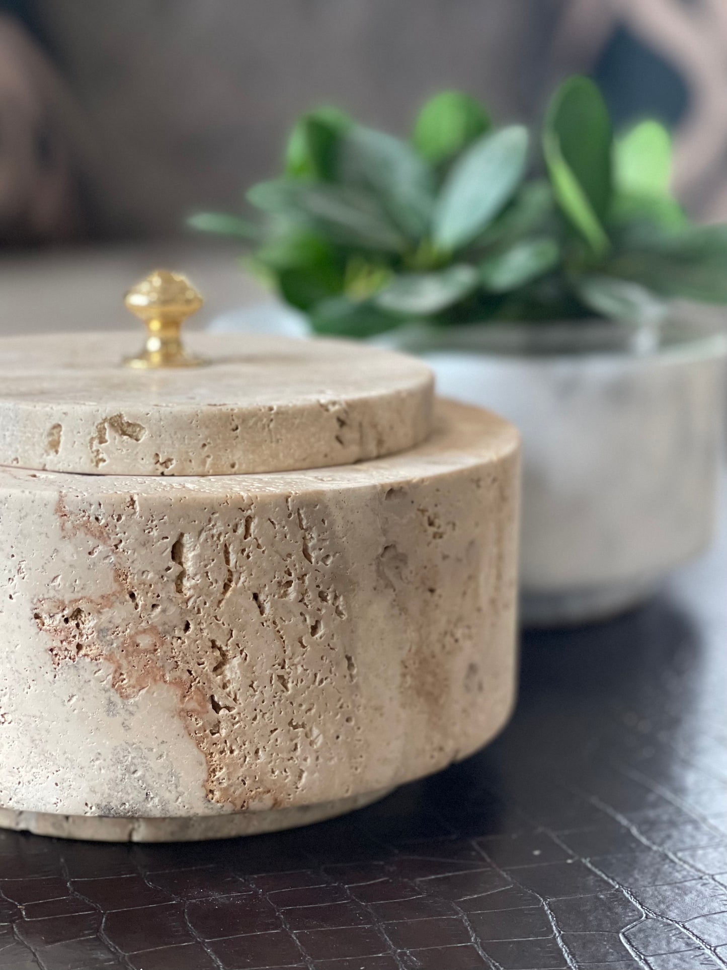 Travertine Jar/Planter